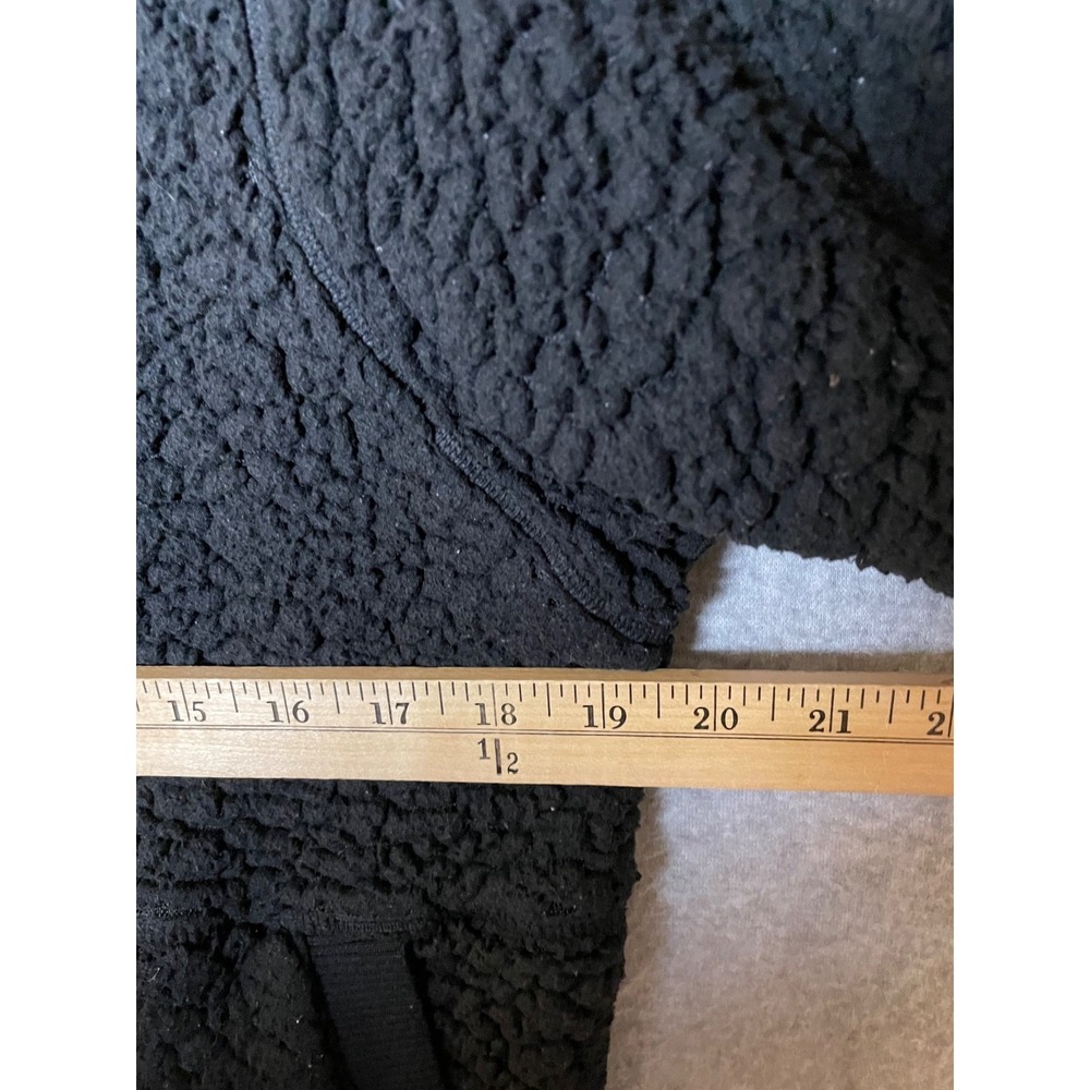 PrAna Polar Escape Bomber Jacket Teddy Sherpa Womens Large Reversible‎ Black - Picture 3 of 8